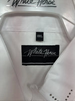 New Women’s White Horse White Gem Long Sleeve Pearl Snap 2XL II-1