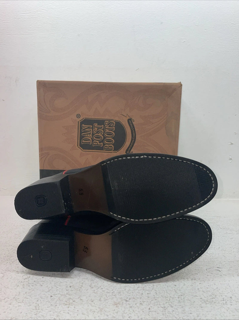 New Youth Black Dan Post Cowboy Boots. 13139 5.5 5 1/2 D. 2-129