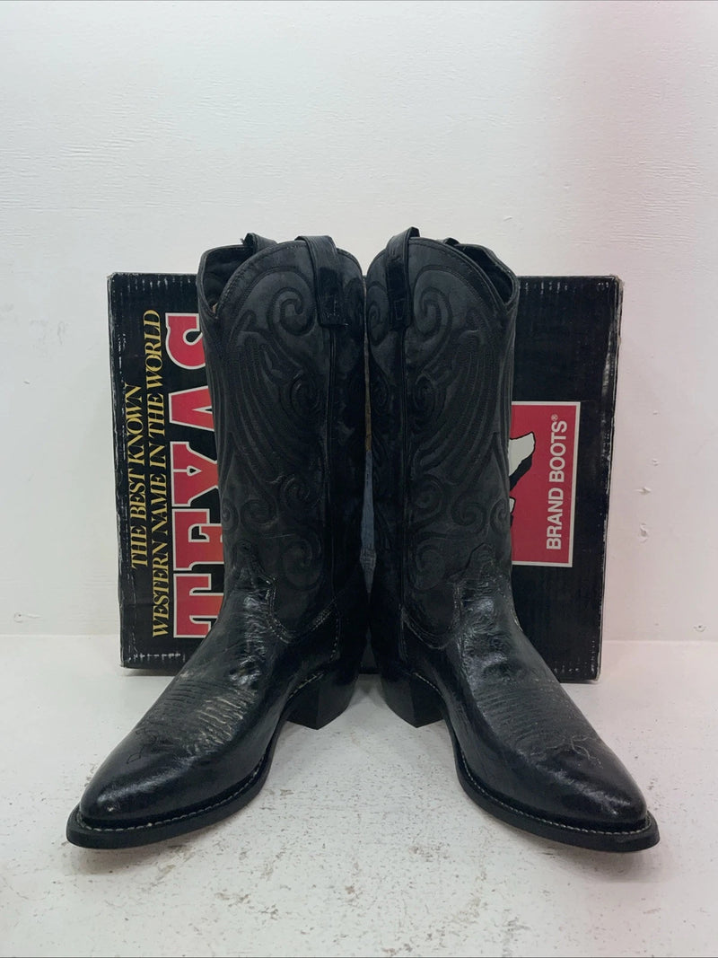 New Men’s Black Texas Brand Cowboy Boots. 6810 10 D. 7-38