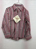 New Kids ELY Classic Red Stripe Long Sleeve Pearl Snap Small DD-19