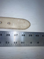 New White Genuine Leather Red And White Star 34” Belt #6110B Z-110