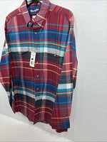 New Men’s Wrangler Multiple Color Plaid Long Sleeve Button Up 17 X 35 XL J-24