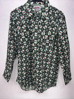 New Men’s Green Denver Westerns Long Sleeve Pearl Snap Shirt. 15x32 M P-73