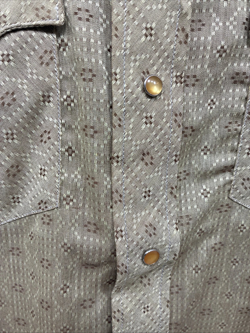 New Men’s Tem Tex Green Designed Long Sleeve Pearl Snap 15.5 Medium X-13