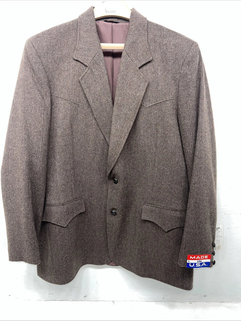 New Men’s Pioneer Wear Brown Suit Jacket 44L #12527 X-605