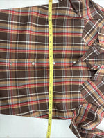 New Boys Panhandle Slim Brown Plaid Long Sleeve Pearl Snap Size 8 DD-102