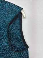 New Women’s 1849 RanchWear Blue Cheetah Print Zip Up Vest Small YY-45