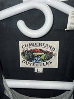 New Men’s Cumberland Outfitters Blue Black Long Sleeve Button Up Shirt L 3B-82