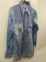 New Men’s ROPER Blue Long Sleeve Button Up 15.5 Medium B-87