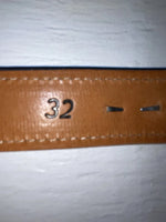 New Blue Genuine Leather Wright Silver Pendent 32” Belt #10493 Z-128