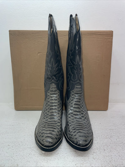 New Men’s Gray Snake Skin Texas Brand Cowboy Boots. 94312-304 9 M. 3-56