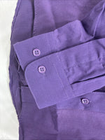 New Wayne Scott Dark Purple Long Sleeve Button Up English Shirt Small X-96