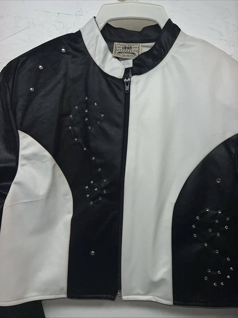 New Women’s 1849 Authentic Ranchwear Black White Short Show Jacket XL WW-35