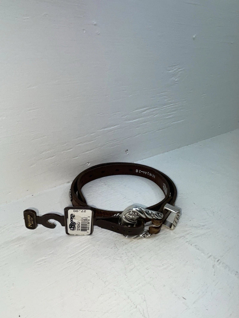 New Brown Genuine Leather Nocona Silver Pendent 28” Belt #3216244 JJ-25