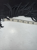 NOS Black Show Chaps With Fringe Adjustable Waist 44” N-50