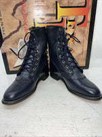 New Women’s Navy Lace Up Texas Brand Cowboy Boots. 4445 7.5 7 1/2 M. 18-27