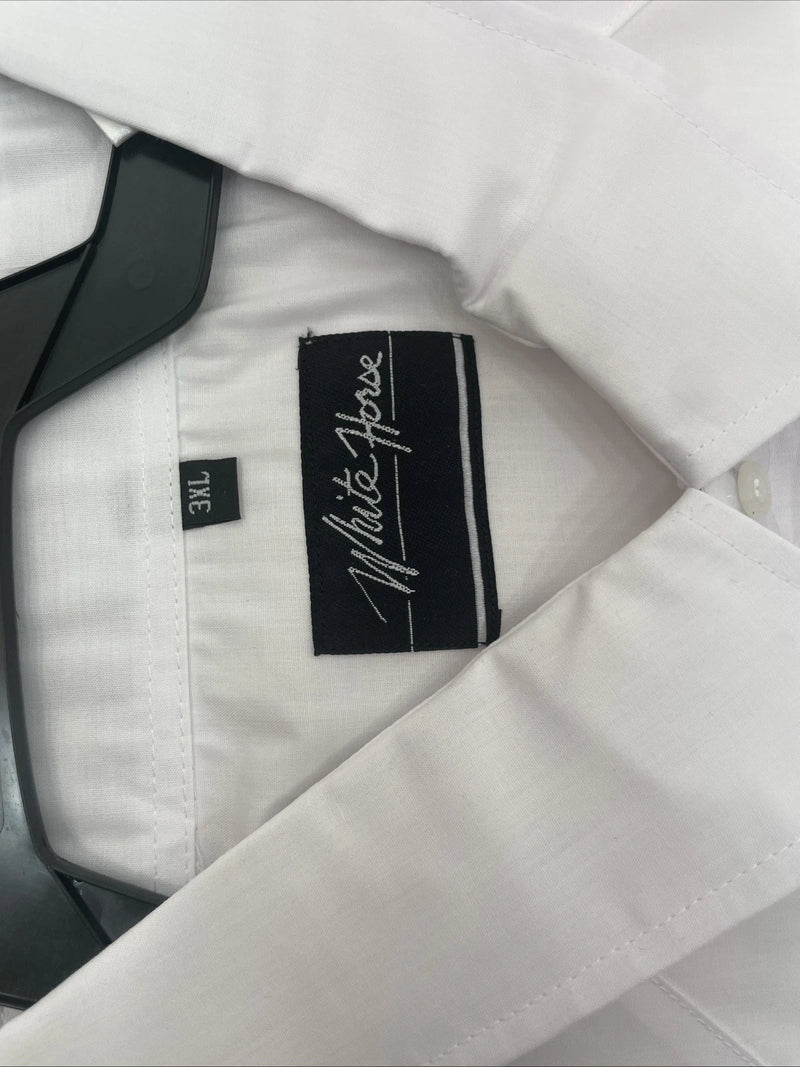 New Men’s White Horse White Long Sleeve Pearl Snap 3XL E-17