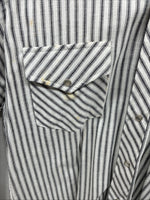 New Men’s Champion Western White Gray Stripe Long Sleeve Pearl Medium E-75