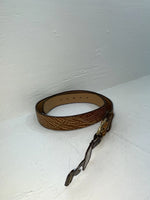 New Brown Genuine Leather Nocona Stitched And Textured 36” Belt #1613099 JJ-74