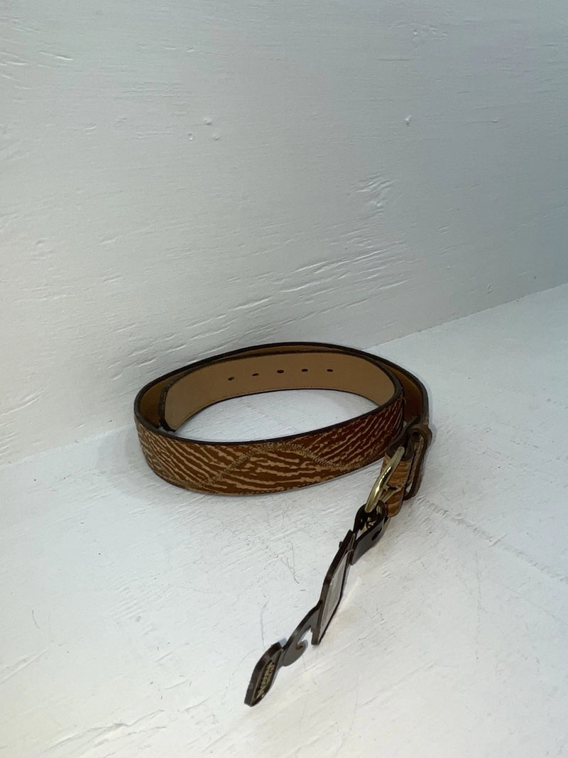 New Brown Genuine Leather Nocona Stitched And Textured 36” Belt #1613099 JJ-74