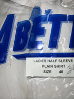 New Women’s White ABETTA half Sleeve Plain Riding Shirt. 40 941140 D-44
