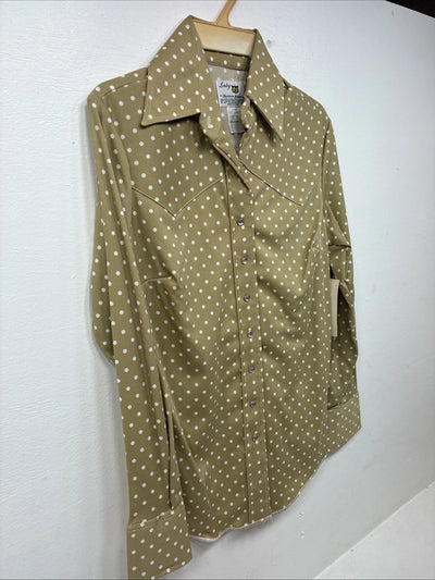 New Women’s Dickson Jenkins Green Dot Long Sleeve Pearl Snap Size 32 DD-97
