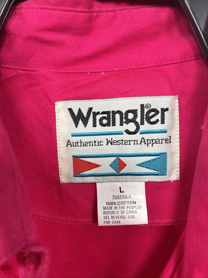 New Women’s Wrangler Pink Long Sleeve Button Up Large LL-39