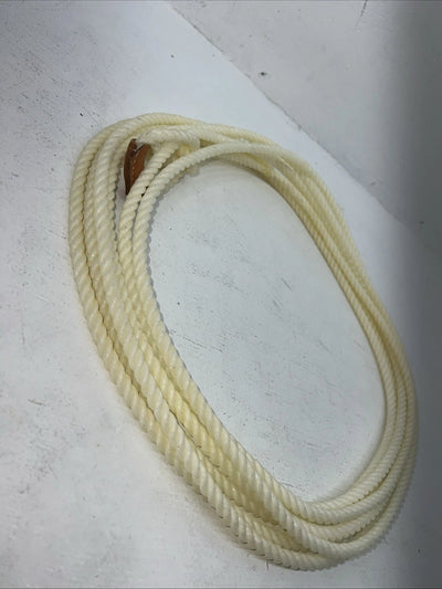 New Tough 1 White Lariat 7/16” X 30” Med Lay Rope #58-256-0-0 U-15