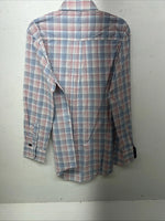 New Men’s Blue Red Plaid ELY Cattleman Button Up Long Sleeve Shirt. M P-42