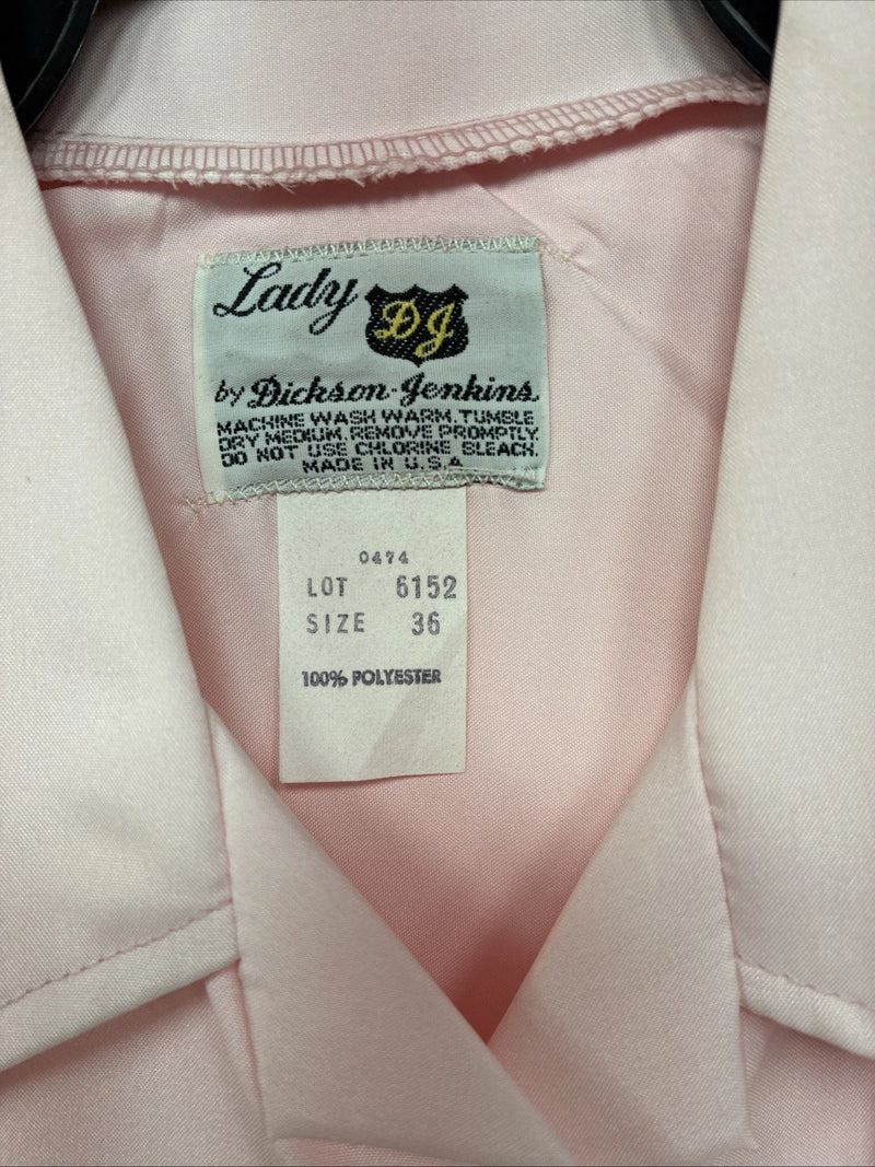 New Women’s Dickson Jenkins Pink Long Sleeve Pearl Snap Size 36 II-61