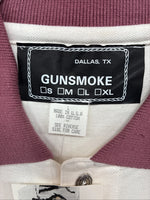 New Men’s GunSmoke White Western Design Short Sleeve Polo Shirt Large R-41
