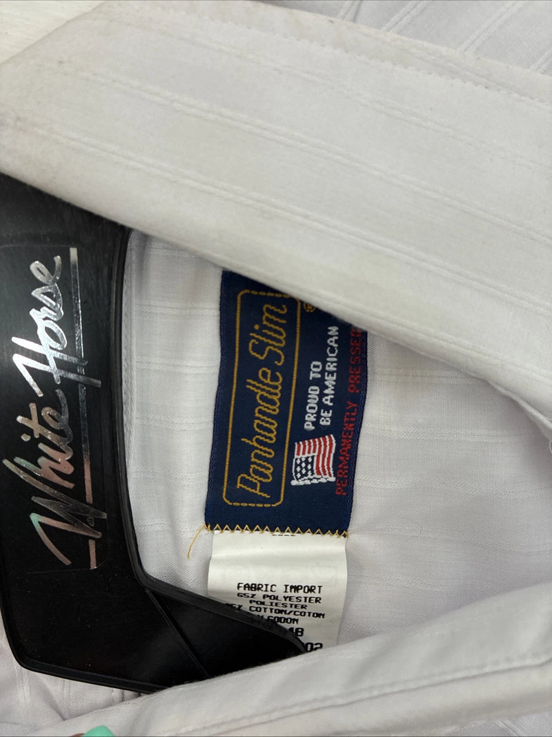 New Men’s Panhandle Slim White Short Sleeve Pearl Snap 16 Large E-70