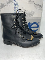 New Women’s Navy Lace Up Acme Cowboy Boots. C 4016 7.5 7 1/2 M. 17-40