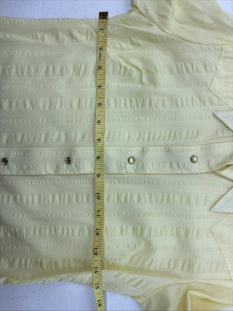 New Girls Panhandle Slim Yellow Long Sleeve Pearl Snap Size 8 DD-123