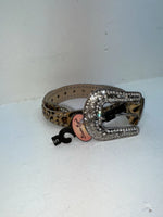 New Leopard Print Genuine Leather Blazin Roxx Bling S Belt #N1330999 Z-51