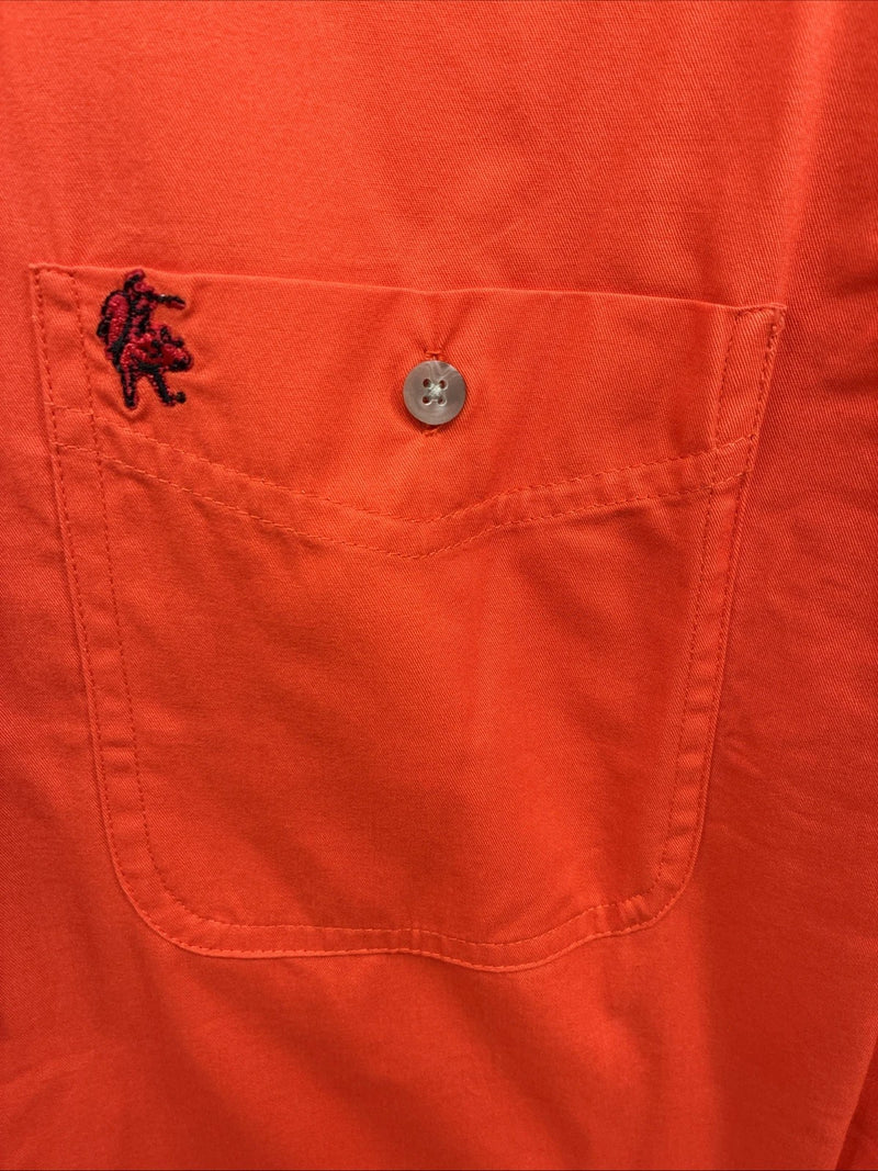 New Men’s Wrangler PBR Orange Long Sleeve Button Up Medium K-36