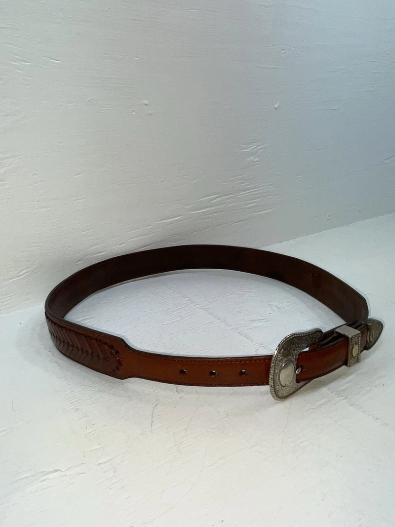 New Brown Genuine Leather Weaved 34” Belt #6520 JJ-67