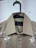 New Women’s Champion Western Tan Design Long Sleeve Pearl Snap Size 33 KK-121