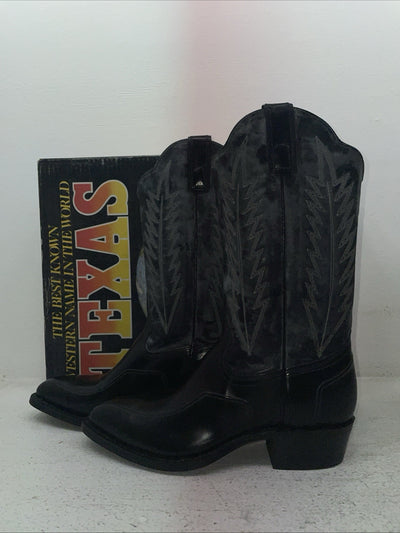 New Men’s Black Texas Brand Cowboy Boots. 5030