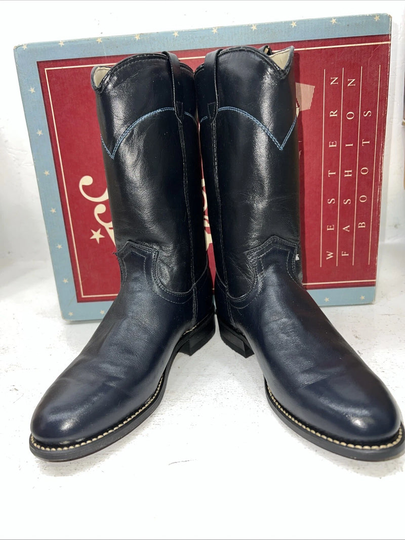 New Women’s Navy Acme Cowboy Boots. 8007 7 M. 18-64
