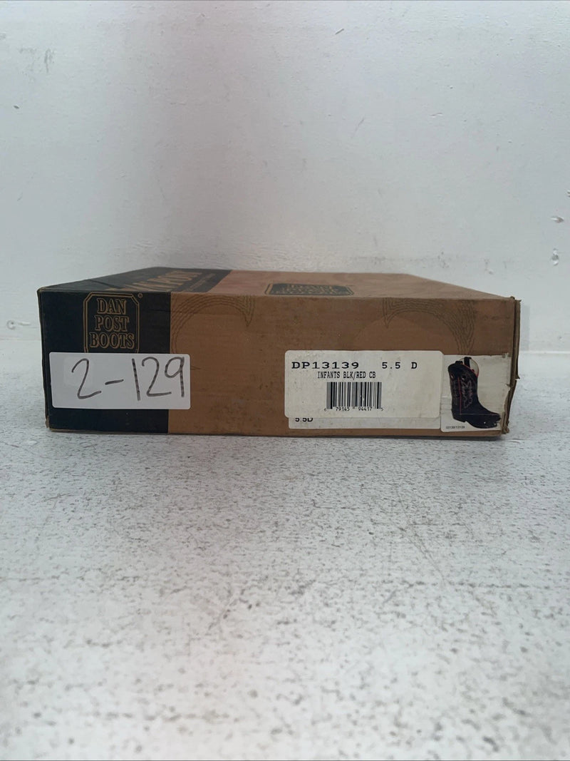 New Youth Black Dan Post Cowboy Boots. 13139 5.5 5 1/2 D. 2-129