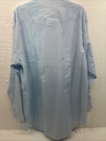 New Men’s Panhandle Slim Blue Stripe Long Sleeve Pearl Snap 2XL H-59