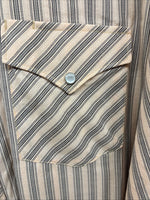 New Men’s White Horse Gold Black Stripe Long Sleeve Pearl Snap 2XL H-30