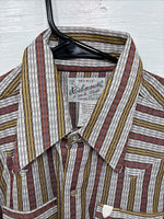 New Men’s Rockmount Multicolor Stripe Long Sleeve Pearl Snap Small AA-108