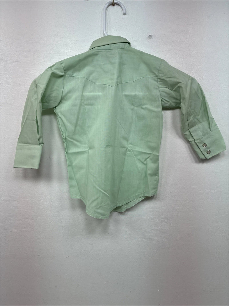 New Kids Karman Green Long Sleeve Pearl Snap Size 2 DD-146