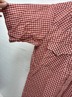 New Men’s Western Shirts Red Checkered Short Sleeve Pearl Snap  Small J-71