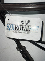 New EQUIROYAL Brown English Snaffle Bridle Full #21-9556-7-0 BB-13