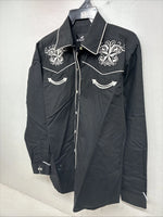 New Women’s Western Express Black Long Sleeve Pearl Snap Medium LL-99