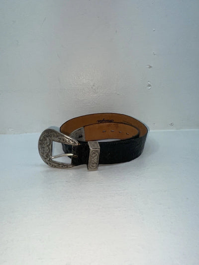 New Black Genuine Leather Wrangler Tooled 28” Belt #6820/01 Z-37