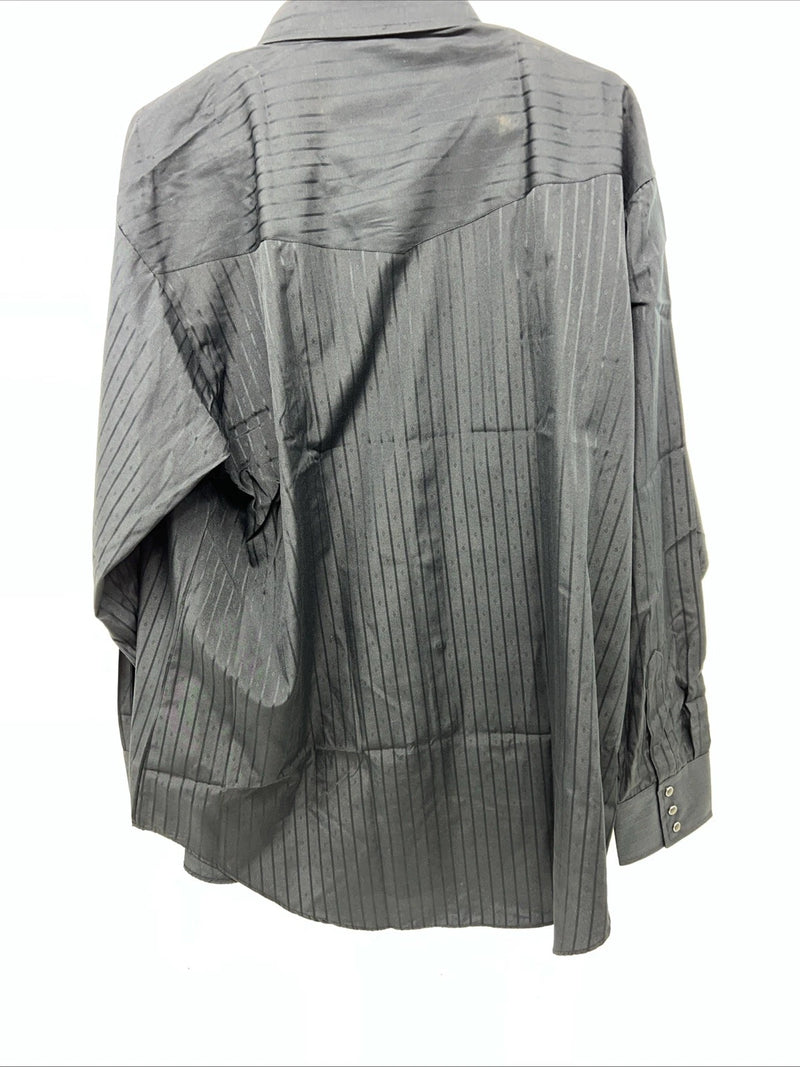 New Men’s Black ELY cattleman Pearl Snap Long Sleeve Shirt. 18.5x36 2XL G-74